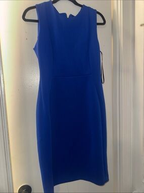 Calvin Klein Sleeveless Midi Dress in Cobalt Blue